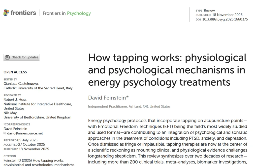 EFT tapping artikel Frontiers november 2025